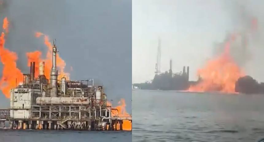 Siniestro en Lamargas: Explosión y derrame de crudo en llamas deja multiples heridos en el Zulia(+Video)