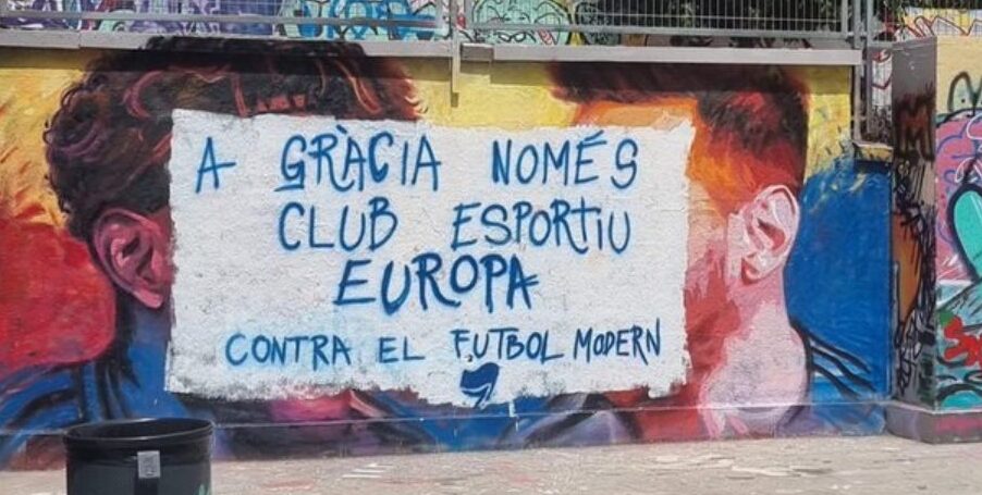Vandalizan en Barcelona el mural de Messi y Lamine Yamal, previo a la gran final