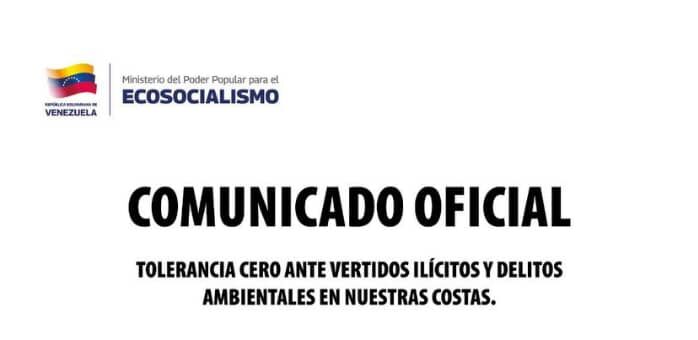 Comunicado Oficial del Ministerio del Poder Popular para el Ecosocialismo