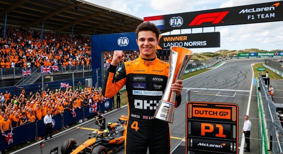 Lando Norris domina en Zandvoort tras un temprano abandono de Max Verstappen