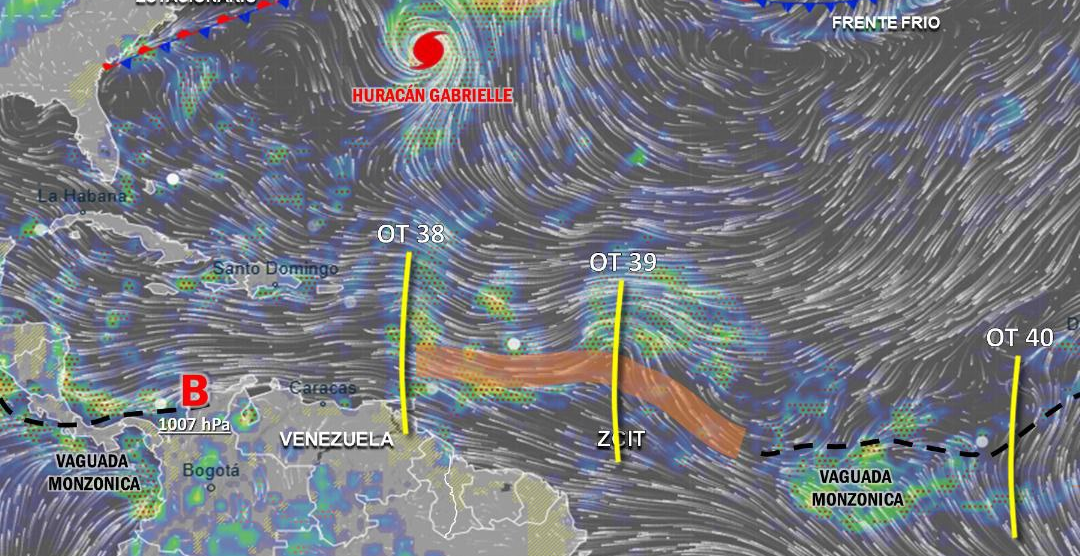 Inameh alerta sobre precipitaciones por el paso de la onda tropical 38 y el avance de la 39