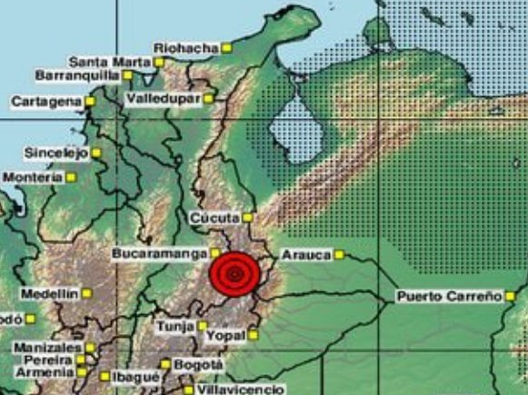 Un sismo de magnitud 5,4 sacude el nororiente de Colombia este miércoles