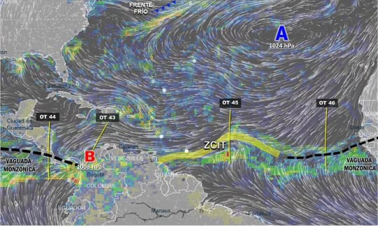 Inameh prevé precipitaciones continuas en Venezuela hasta el 6 de septiembre por ondas tropicales