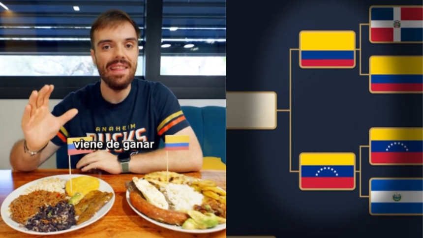 El pabellón criollo mide fuerzas ante la bandeja paisa en los cuartos de final del torneo internacional «Mundial de Comidas» de Ibai Llanos