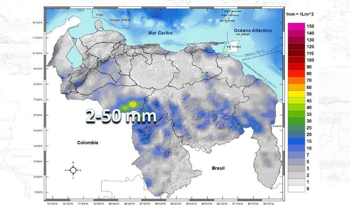 Inameh prevé aumento de nubosidad y lluvias de variable intensidad para la tarde de este miércoles
