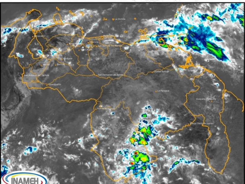 Inameh prevé precipitaciones y actividad eléctrica en gran parte del país durante la tarde de este sábado
