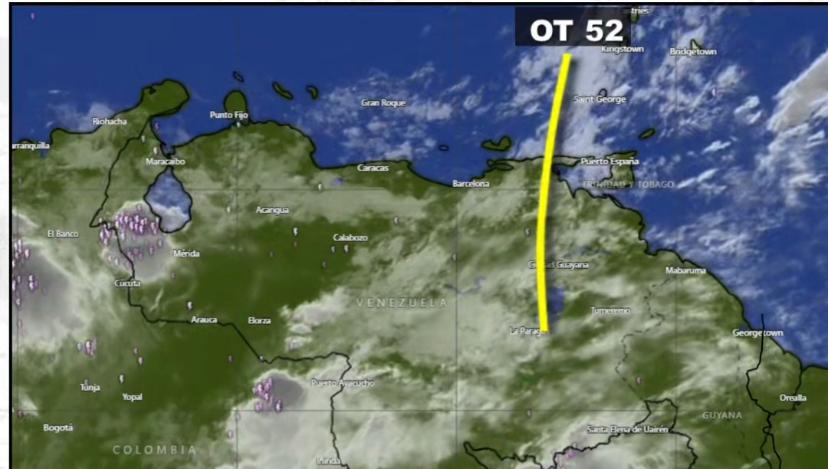 Inameh pronostica lluvias de intensidad variable y actividad eléctrica en gran parte del país este 26Sep por paso de la onda Tropical Nro. 52