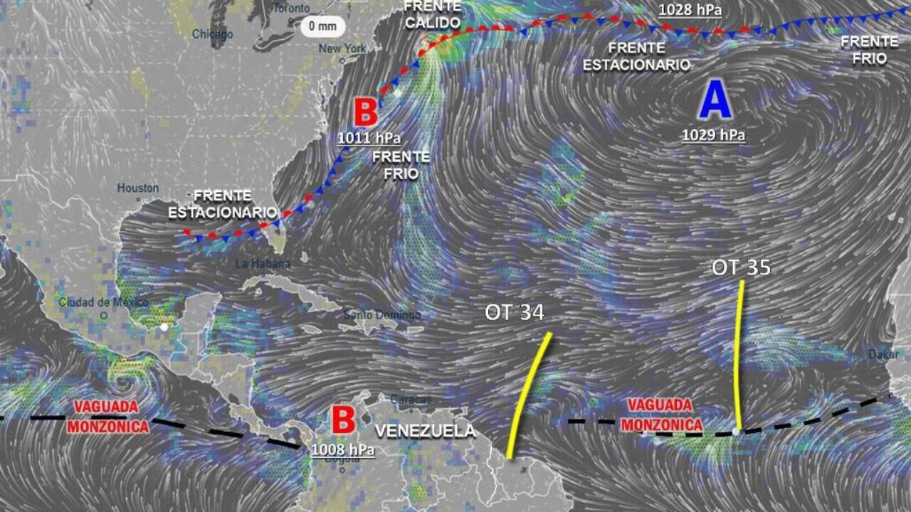 Inameh informa:Onda tropical 34 llegará a Venezuela en las próximas horas