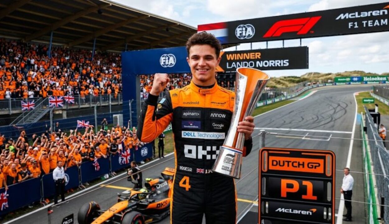 Lando Norris domina en Zandvoort tras un temprano abandono de Max Verstappen