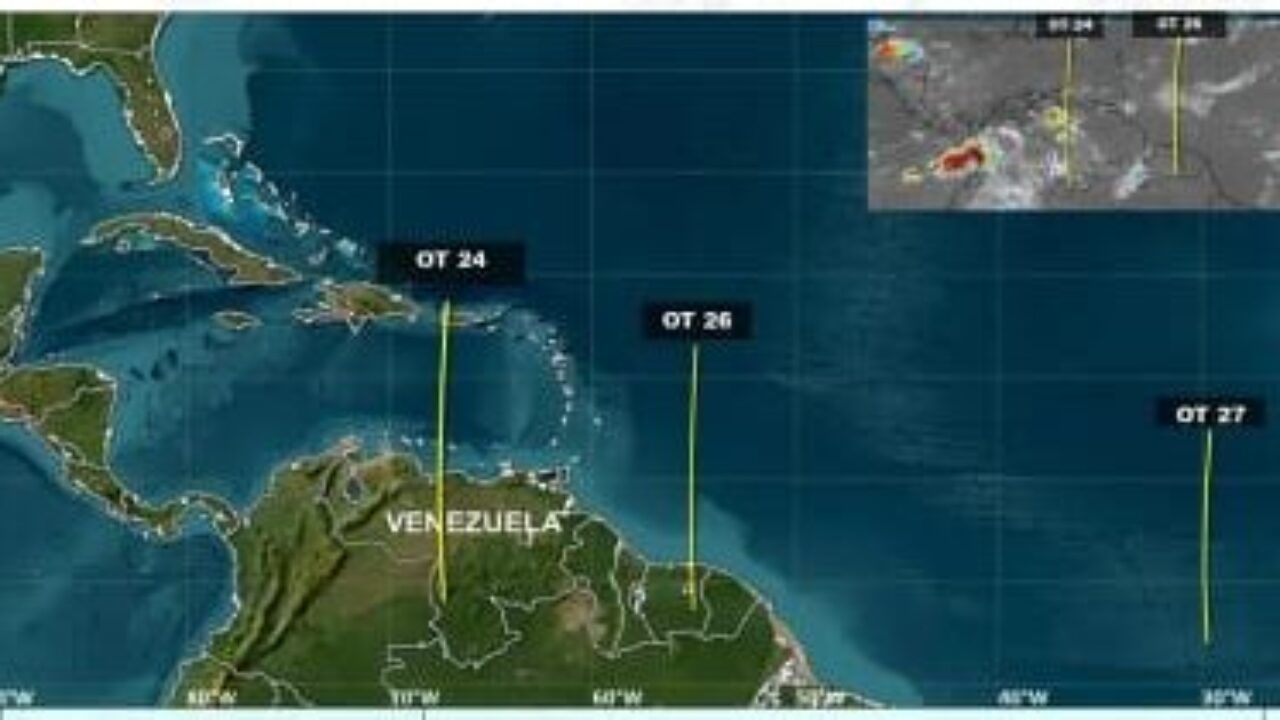 Inameh alerta sobre intensas lluvias por paso de onda tropical número 24