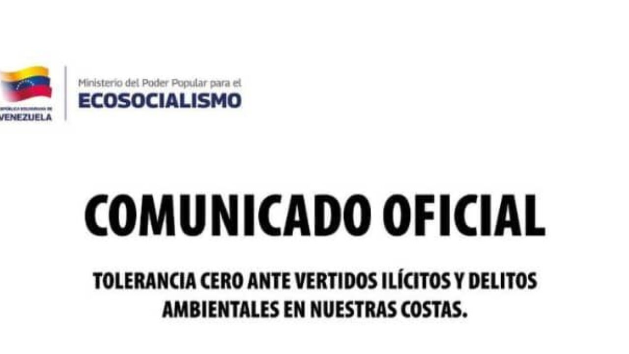 Comunicado Oficial del Ministerio del Poder Popular para el Ecosocialismo