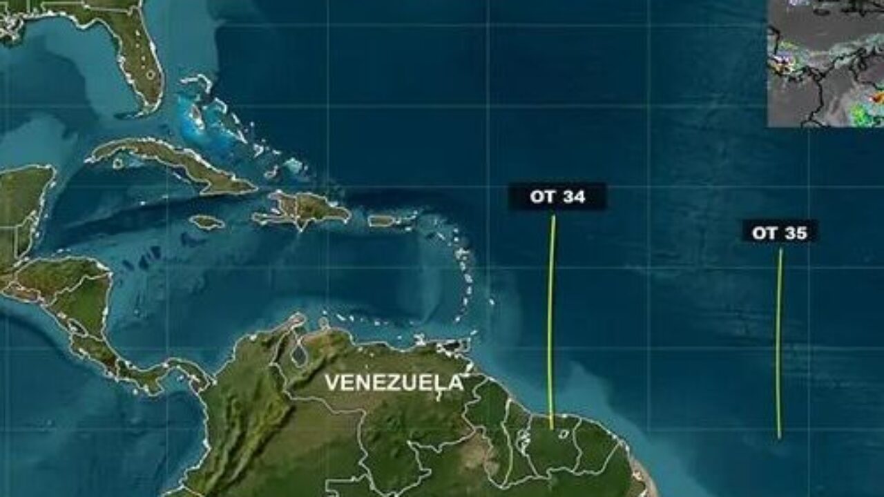 El Inameh advierte sobre la llegada de la Onda Tropical Nro. 34 a Venezuela