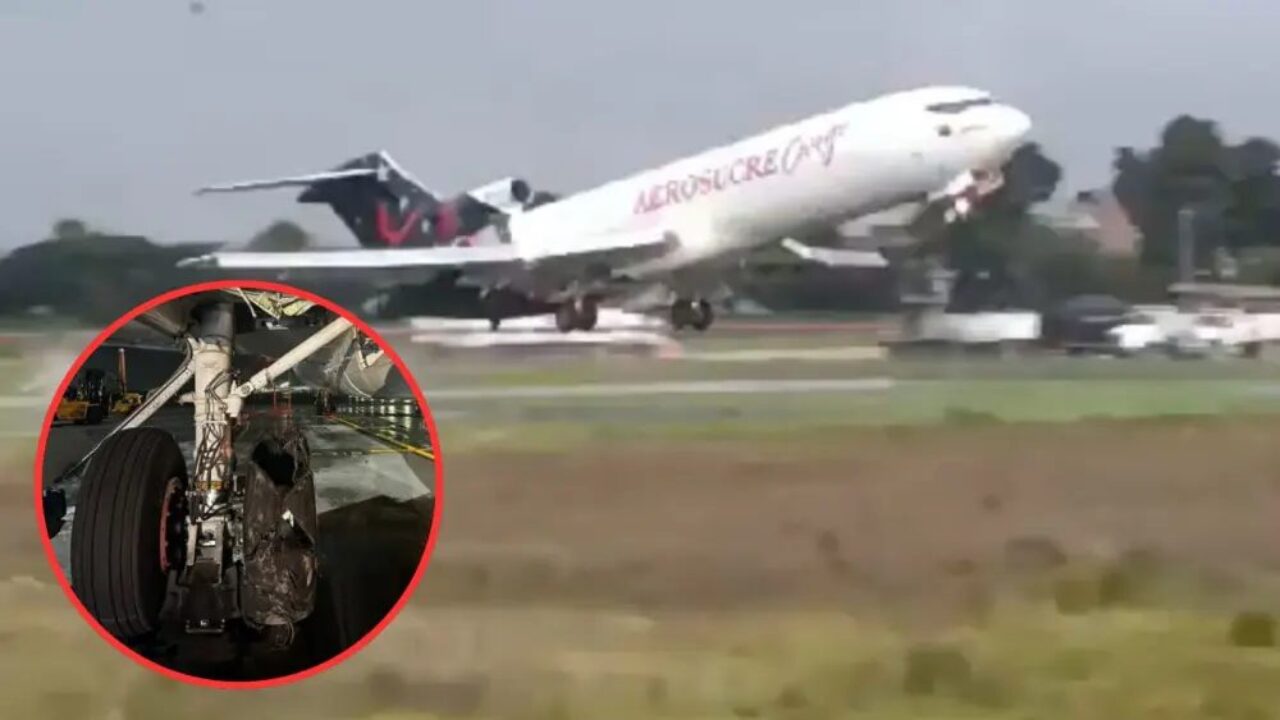 Incidente aéreo: Boeing 727 de Aerosucre impacta antena de aterrizaje en el Aeropuerto El Dorado de Bogotá