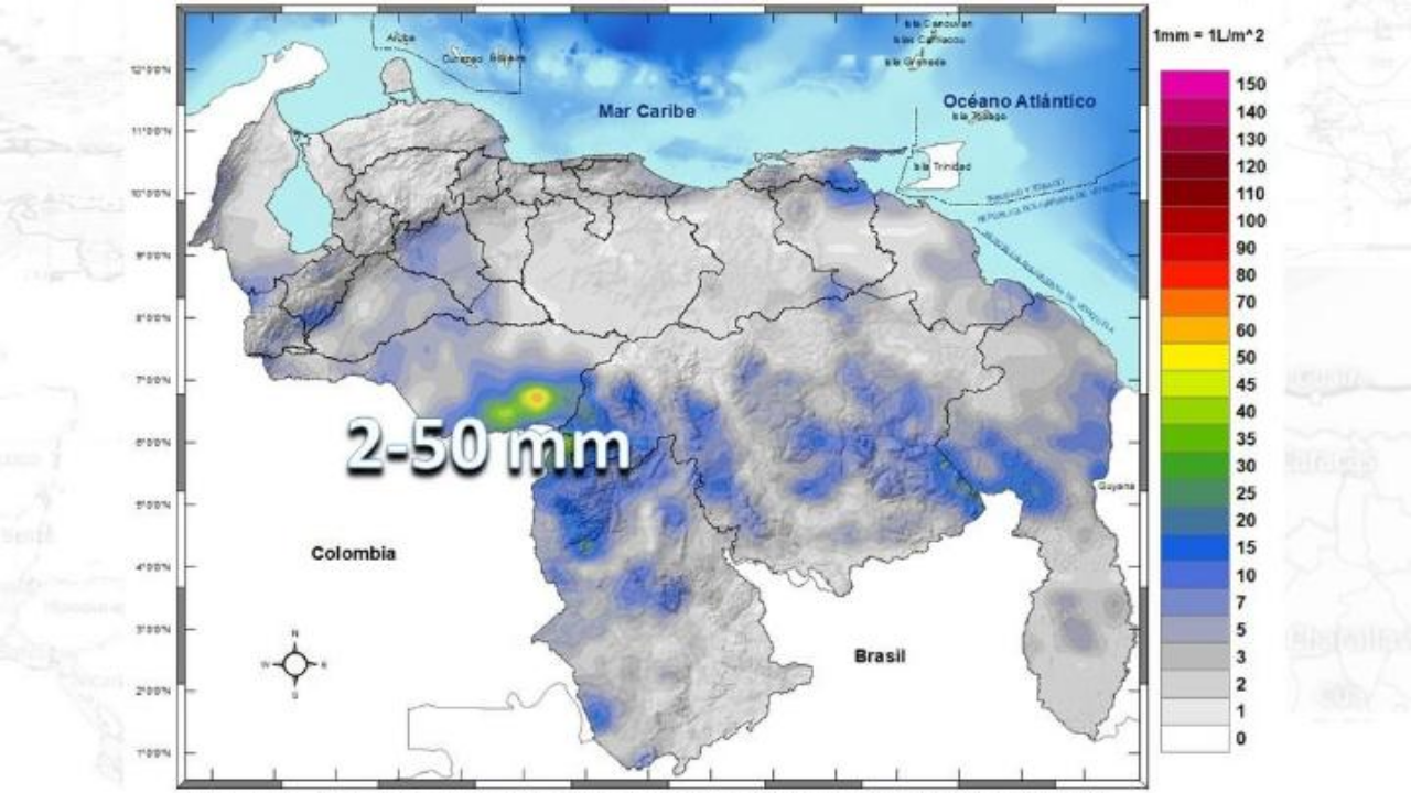 Inameh prevé aumento de nubosidad y lluvias de variable intensidad para la tarde de este miércoles