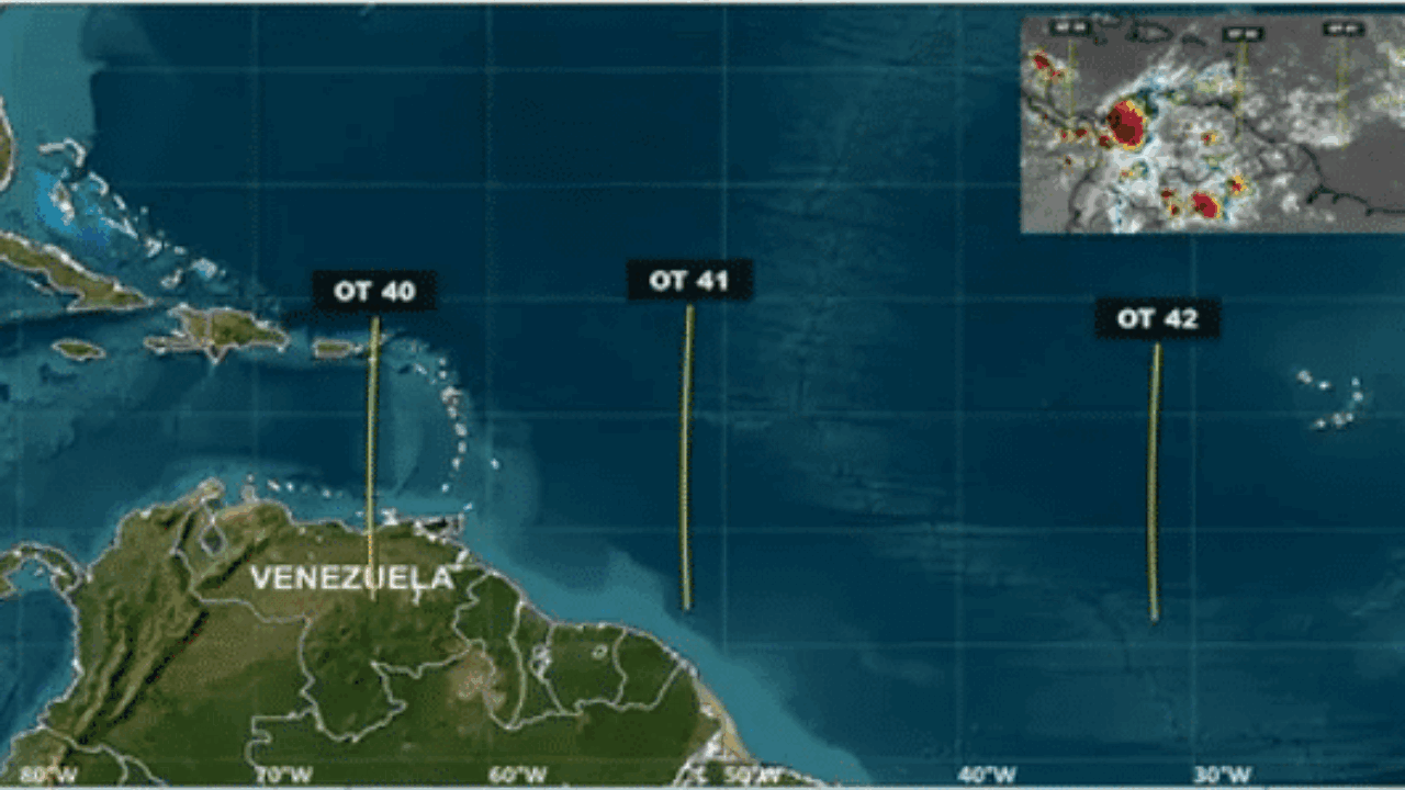 Alerta meteorológica: Tres ondas tropicales cruzarán el país esta semana generando lluvias y tormentas eléctricas