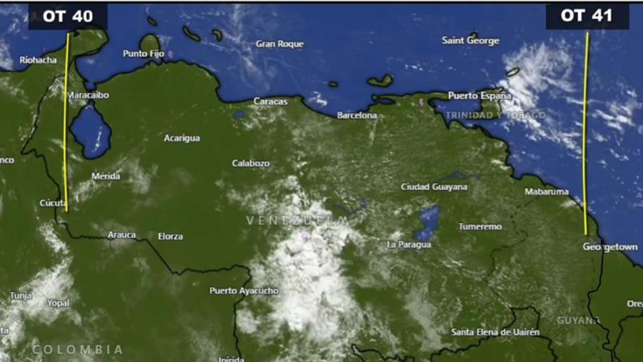 Onda Tropical N.º 41 se aproxima a Venezuela mientras la N.º 40 abandona el país por el occidente