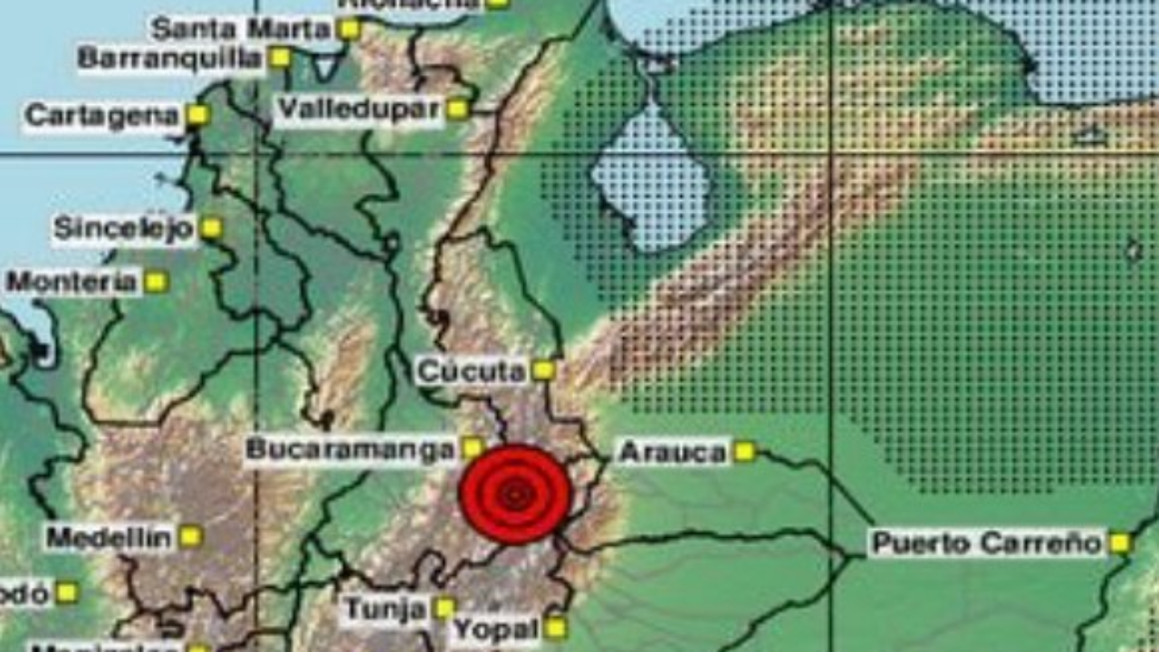 Un sismo de magnitud 5,4 sacude el nororiente de Colombia este miércoles