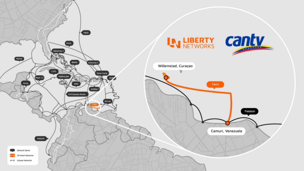 Cantv y Liberty Networks se alían para construir el nuevo sistema de cable submarino «Fénix» entre Venezuela y Curazao
