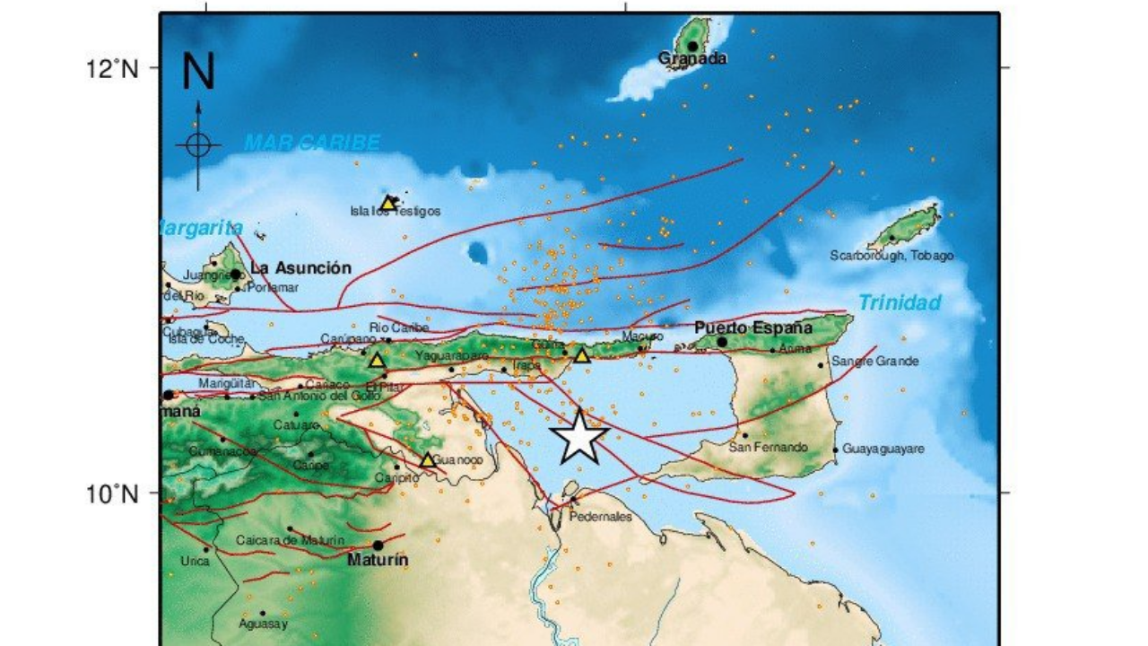 Temblor de magnitud 4,4 sacude zona del Oriente de Venezuela
