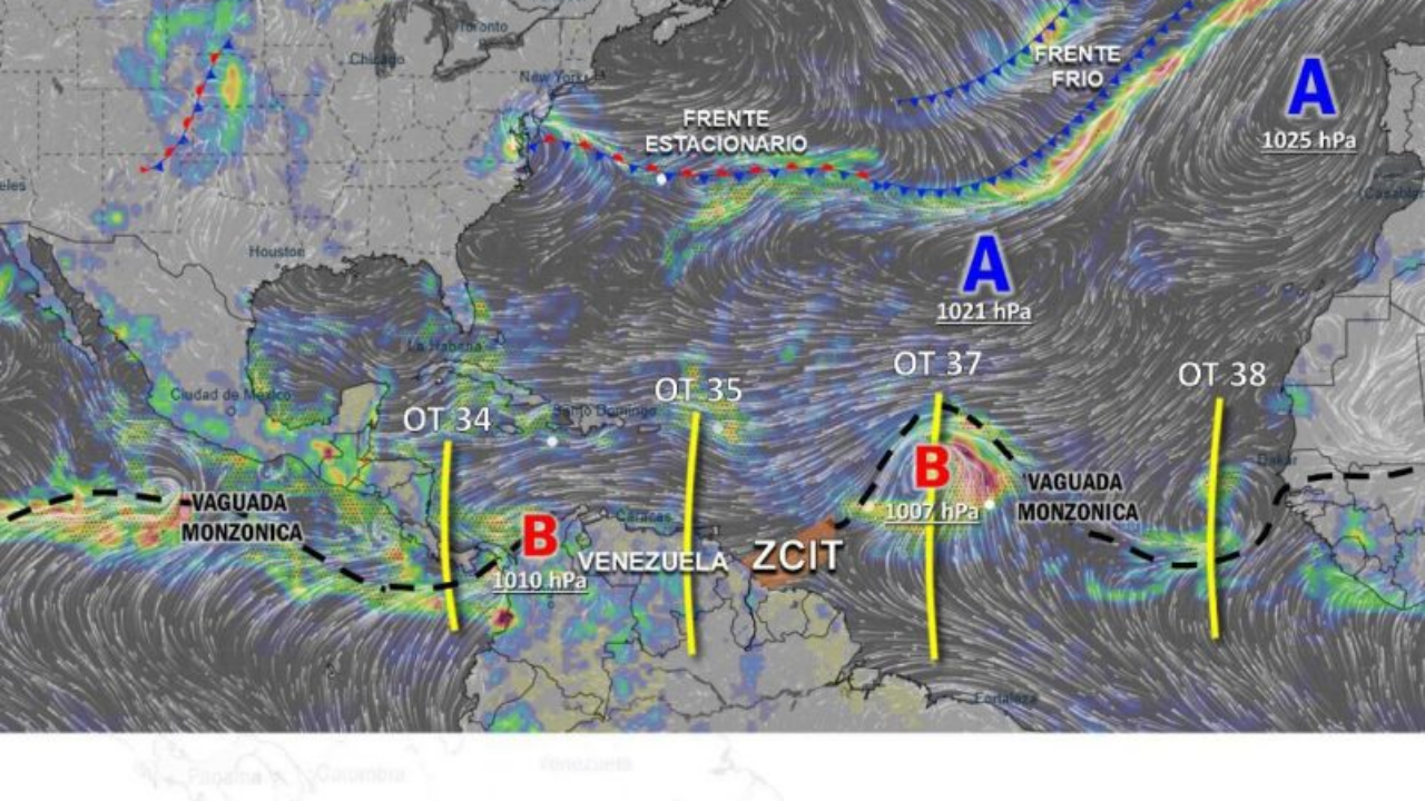 Inameh: Paso de la Onda Tropical 35 traerá precipitaciones e inestabilidad atmosférica al país