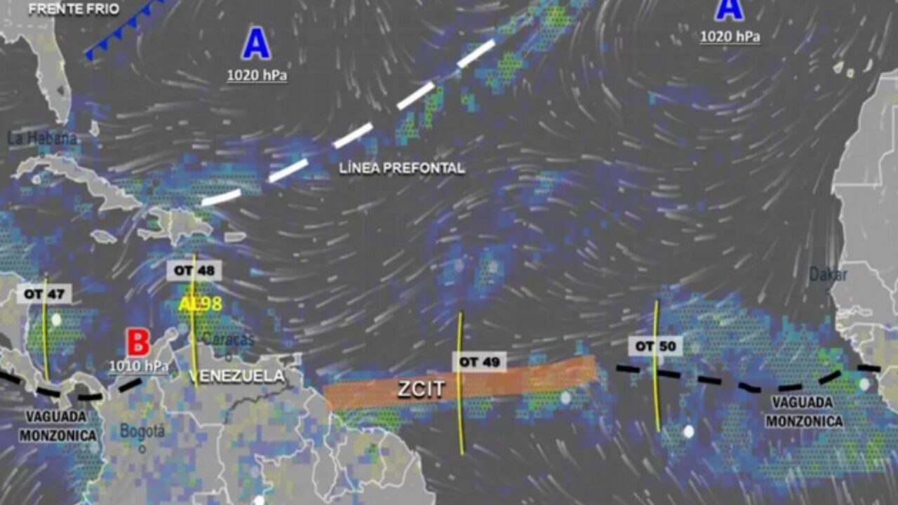Tres ondas tropicales se desplazarán sobre el occidente del país